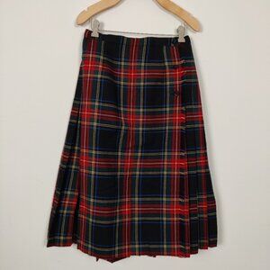 Aljean Canada Women's Wool Kilt Skirt in Red Plaid Size 8 Christmas Holidays